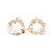 Alloy Enamel Pendants, Rhinestone with Acrylic, Golden, Bee and flower, White, 20x20.5x4.5mm, Hole: 1.8mm