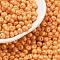 6/0 Glass Seed Beads, Opaque Colours Luster, Teardrop, Dark Orange, 4~5x4~4.5x3~4mm, Hole: 0.8~0.9mm, about 125pcs/10g