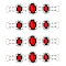 4Pcs Silver Plated Brass Rhinestone Connector Charms, Oval Links Ornament for Bikini Decoration, Siam, 23x95x6.5mm, Hole: 10x4mm