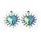Ion Plating(IP) 304 Stainless Steel Pendants, Heart Charm, Rainbow Color, 27x24x3.8mm, Hole: 2mm