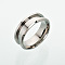 Non-Tarnish 201 Stainless Steel Grooved Finger Ring Settings, Ring Core Blank, for Inlay Ring Jewelry Making, Stainless Steel Color, US Size 9(19mm)