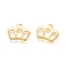 304 Stainless Steel Charms, Crown, Real 18K Gold Plated, 8.5x10x0.8mm, Hole: 1.2mm
