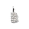 925 Sterling Silver with Cubic Zirconia Charms, Letter, Letter B, 9.5x4.5x1.5mm, Hole: 2.5x1.5mm