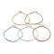 Round Glass Seed Beaded Necklaces, with Brass Crimp Beads and 304 Stainless Steel Lobster Claw Clasps, Golden, Mixed Color, 14-5/8 inch(37cm)