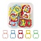 30Pcs 5 Colors Spray Painted Alloy Pendents, Bear with Bowknot, Mixed Color, 22x15x1.5mm, Hole: 6x9mm, 6pcs/color