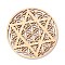 Basswood Carved Round Cup Mats, Chakra Flower Of Life Coaster Heat Resistant Pot Mats, for Home Kitchen, Star Pattern, 100x3mm, 10pcs/set