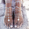 Bohemian Multi-layer Chain Alloy Coin Tassel Toe Ring Anklets for Women, Platinum, 9-1/8 inch(230mm)