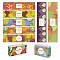 Abstract Fruit Style Soap Paper Tag, Soap Wrappers, Rectangle, for Soap Packaging, Mixed Color, 50x210mm, 9 style, 10pcs/style, 90pcs/set