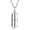 Non-Tarnish Stainless Steel Pendant Necklaces, Oval Urn Ashes Necklaces, Stainless Steel Color, 21.65 inch(55cm)