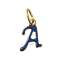 Ion Plating(IP) 304 Stainless Steel Enamel Alphabet Charms, with Jump Ring, Real 14K Gold Plated, Letter A, 12.5x8.5x1mm, Hole: 5mm