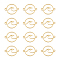 12Pcs 201 Stainless Steel Links, Manual Polishing, Flat Round, Real 18K Gold Plated, 20x16x1.5mm, Hole: 1.4mm