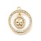 Brass Micro Pave Cubic Zirconia Pendants, Cadmium Free & Nickel Free & Lead Free, Real 18K Gold Plated, Ring Charms, Butterfly, 21x18x3mm, Hole: 1.5mm