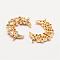 Brass Micro Pave Grade AAA Cubic Zirconia Links, Long-Lasting Plated, Moon, Cadmium Free & Nickel Free & Lead Free, Real 18K Gold Plated, 20x14x3mm, Hole: 1mm