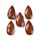 Natural Red Jasper Pendants, Faceted, Teardrop, 25x13x6mm, Hole: 1mm