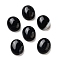 Natural Dyed & Heated Black Agate Cabochons, Oval, 12x10x4.5mm