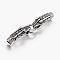 316 Surgical Stainless Steel Spring Gate Rings, O Rings, with Cord Ends, For Leather Cord Bracelets Making, Dragon, Antique Silver, 80x18mm