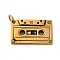 Ion Plating(IP) 304 Stainless Steel Pendants, with Jump Ring, Tape Charm, Antique Golden, 23.5x38x5.5mm, Hole: 6.8mm