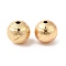 Brass Beads, Cadmium Free & Nickel Free & Lead Free, Round, Real 18K Gold Plated, 10x10mm, Hole: 1.8mm