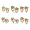 Bear Rack Plating Brass Cubic Zirconia Hoop Earrings for Women, Long-Lasting Plated, Lead Free & Cadmium Free, Real 18K Gold Plated, Mixed Color, 14x16x12mm, Pin: 1mm