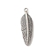 304 Stainless Steel Pendants, Leaf Charm, Stainless Steel Color, 17.5x5x1.5mm, Hole: 1mm