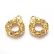 Tibetan Style Alloy Christmas Wreath Pendants, Lead Free & Cadmium Free, Antique Golden, 20x16x2mm, Hole: 2mm
