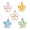 Alloy Enamel Pendants, Flower, Light Gold, Mixed Color, 20x18x3mm, Hole: 1.4mm