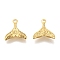 304 Stainless Steel Charms, Textured, Fishtail, Golden, 11x11x1.5mm, Hole: 1mm