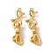 Brass Fold Over Clasps, Cadmium Free & Nickel Free & Lead Free, Bowknot, Real 18K Gold Plated, 33mm, Hole: 1.4mm