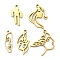 25Pcs 5 Styles Stainless Steel Pendants, Girl Abstract Face Charms, Golden, 17.5~21x6~15.5x1mm, Hole: 1.2mm, 5pcs/style