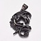 304 Stainless Steel Pendants, Dragon, Gunmetal, 49x33x5mm, Hole: 7x9mm