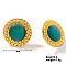 Cute Flat Round Cat Eye Stud Earrings for Summer, Green, 2mm
