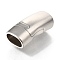 Tarnish Resistant 304 Stainless Steel Magnetic Clasps with Glue-in Ends, Curved Column, Stainless Steel Color, 27x13x9.5mm, Hole: 7x11mm