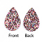 PU Leather Pendants, with Sequins, teardrop, Colorful, 39x25x2mm, Hole: 1.5mm