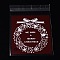 Rectangle OPP Cellophane Bags for Christmas, with Wreath Pattern, Dark Red, 14x9.9cm, Unilateral Thickness: 0.035mm, Inner Measure: 11x9.9cm, about 95~100pcs/bag