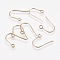 304 Stainless Steel Earring Hooks, Ear Wire, with Horizontal Loop, Light Gold, 14x12x0.7mm, Hole: 2mm