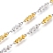 304 Stainless Steel Link Chains, with Spool, Soldered, Golden & Stainless Steel Color, 12.5x3x1mm and 3.5x2x0.2mm, about 16.4 Feet(5m)/roll