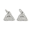 Brass Micro Pave Clear Cubic Zirconia Pendants, Cadmium Free & Nickel Free & Lead Free, Car, with Jump Ring, Platinum, 9.5x10x1.5mm, Hole: 5.5mm