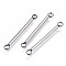 Tarnish Resistant 304 Stainless Steel Links Connectors, Bar Links, Stainless Steel Color, 26x1mm, Hole: 2mm