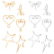 DICOSMETIC 12Pcs 3 Styles 2 Colors Stainless Steel Pendants Golden Color Dragonfly/Star/Heart Charms Hollow Frame Dangle Charms for Necklace Bracelet DIY Jewelry Making Accessories