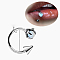 Claw Cone 304 Stainless Steel Cubic Zirconia Hoop Lip Rings, Stainless Steel Color, Light Cyan, Inner Diameter: 10mm, Pin: 1.2mm, Head: 3mm