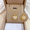 Brass with Rhinestone Heart Locket Necklaces with Plastic Pearl Inside, with 201 Stainless Steel Dapped Chains, Golden, 18.35 inch(46.6cm)