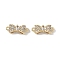 Brass Micro Pave Clear Cubic Zirconia Connector Charms, Cadmium Free & Nickel Free & Lead Free, Bowknot, Real 18K Gold Plated, 14x5.5x4mm, Hole: 1.2mm