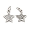 Brass Micro Pave Cubic Zirconia Charms, Cadmium Free & Nickel Free & Lead Free, with Jump Ring, Star Charms, Platinum, 10x8.5x1.4mm, Hole: 2.5mm