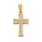 Ion Plating(IP) 304 Stainless Steel Micro Pave Cubic Zirconia Pendants, Cross Charms, Golden, 17x10x1.8mm, Hole: 4x2.5mm,