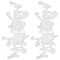 Polyester Embroidered Cloth Sew on Patches, Flower, White, 280x135x3.5mm