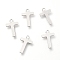 Non-Tarnish 201 Stainless Steel Charms, Alphabet, Letter.T, 12x7.8x0.6mm, Hole: 1.4mm