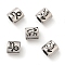 Oval with Constellation 304 Stainless Steel Beads, Large Hole Beads, Antique Silver, Capricorn, 9x9x6mm, Hole: 4.5mm