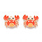 Marine Animals Alloy Enamel Pendants, Light Gold, Crab, 14.8x16.9x1mm, Hole: 1.8mm