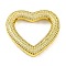 Rack Plating Brass Micro Pave Cubic Zirconia Pendants, Cadmium Free & Lead Free, Heart, Real 18K Gold Plated, 33x35x6.5mm, Hole: 3x4.5mm