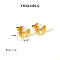 Elegant 304 Stainless Steel Bowknot Stud Earrings, Golden, 6.8x10.6mm